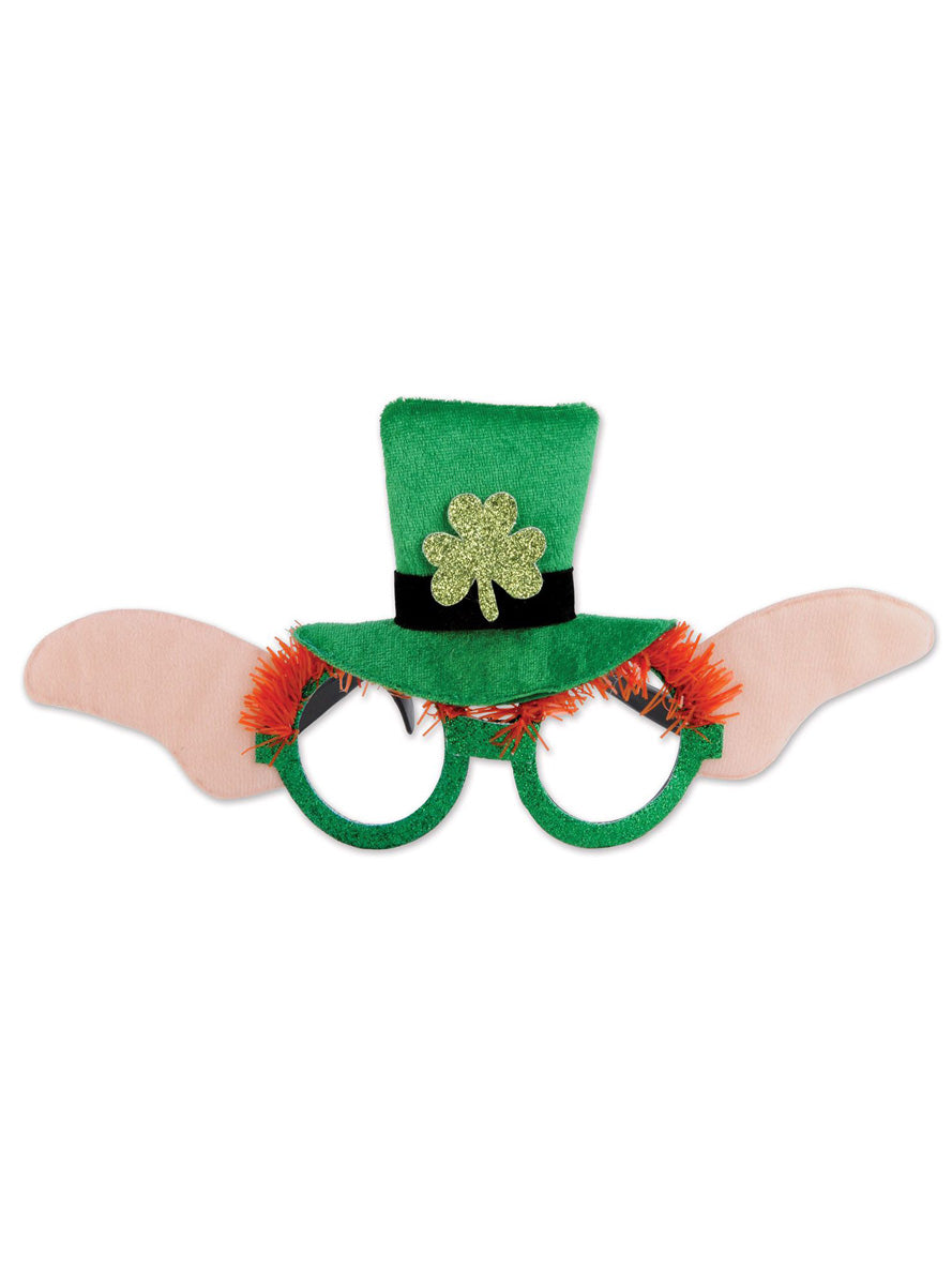 St Patricks Day Green Leprechaun Costume Glasses - Main Image
