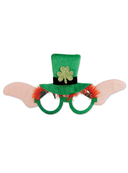 St Patricks Day Green Leprechaun Costume Glasses - Main Image