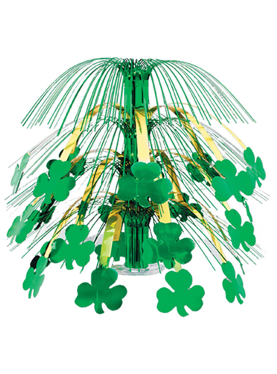 St Patricks Day Green Shamrock Cascade Centrepiece Decoration - Main Image