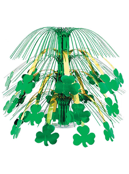 St Patricks Day Green Shamrock Cascade Centrepiece Decoration - Main Image