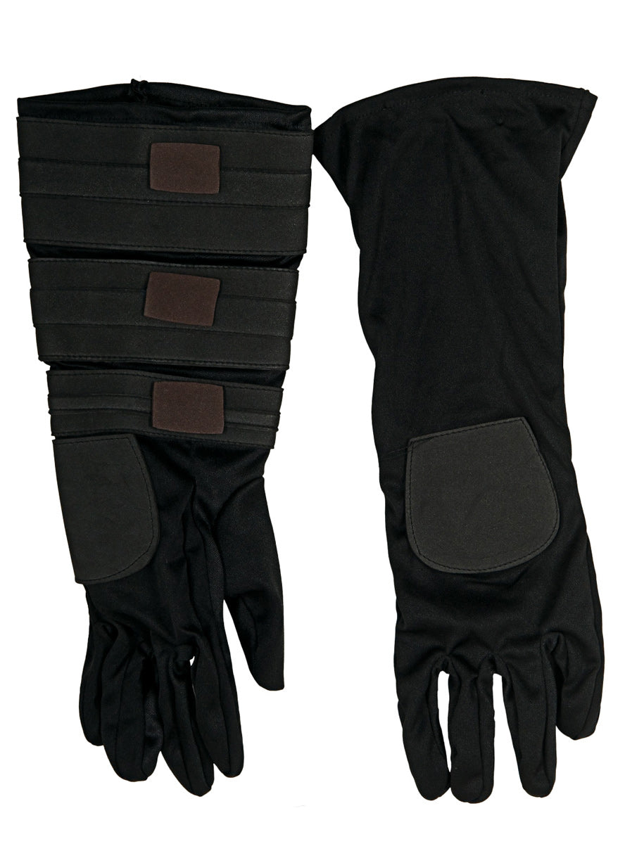 Long Black Anakin Skywalker Mens Star Wars Cosutme Gloves - Main Image