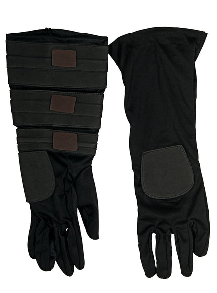 Long Black Anakin Skywalker Mens Star Wars Cosutme Gloves - Main Image