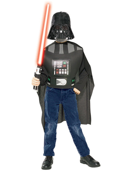 Boys Star Wars Darth Vader Costume Shirt Mask And Lightsaber Set - Main Image
