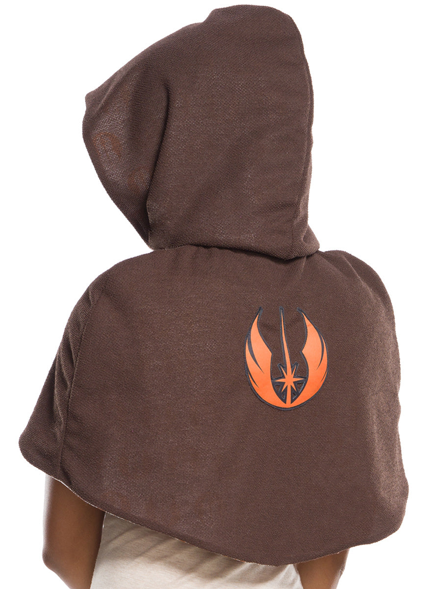 Brown Hooded Star Wars Jedi Womens Costume Cape - Back Image