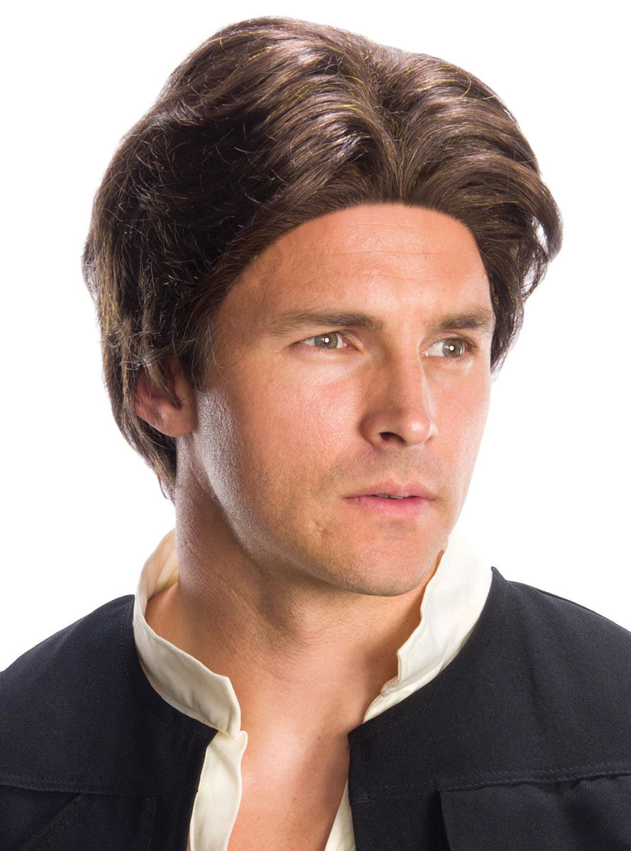 Short Brown Mens Star Wars Halo Solo Cosutme Wig - Main Image