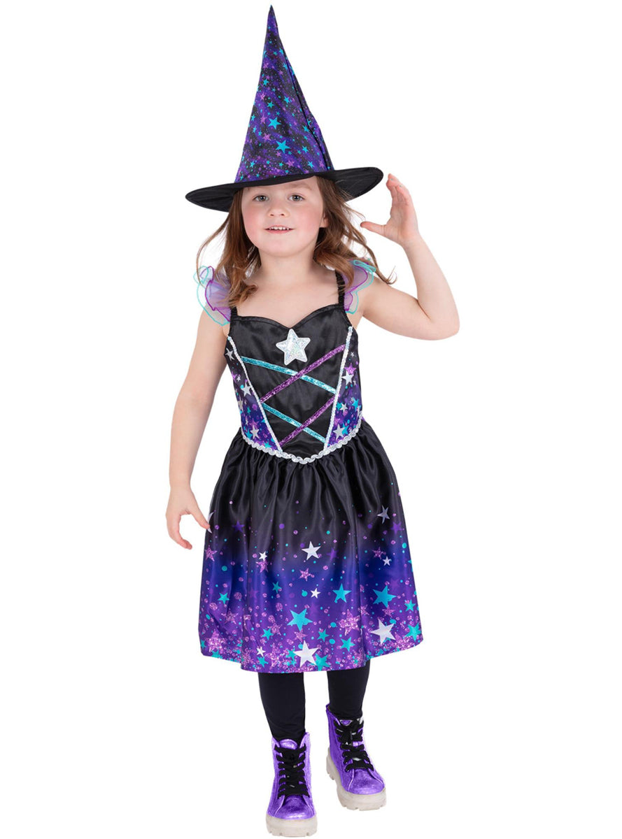 Starry Night Girls Halloween Witch Costume - Alternate Image