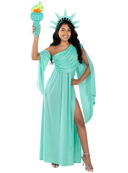 Plus Size Womens Statue Of Liberty American Costume