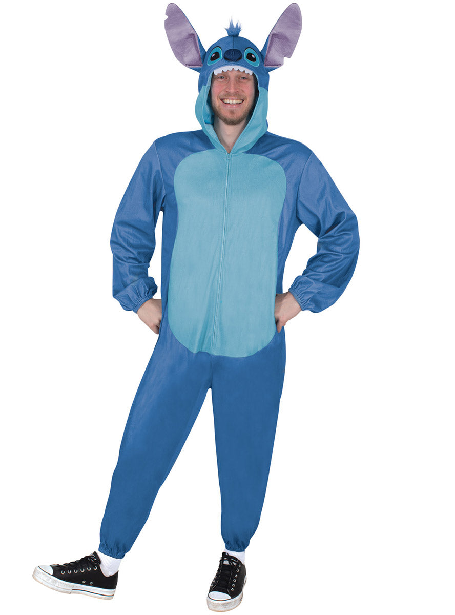 Stitch Mens Licensed Disney Lilo And Stitch Blue Onesie Costume - Main Image