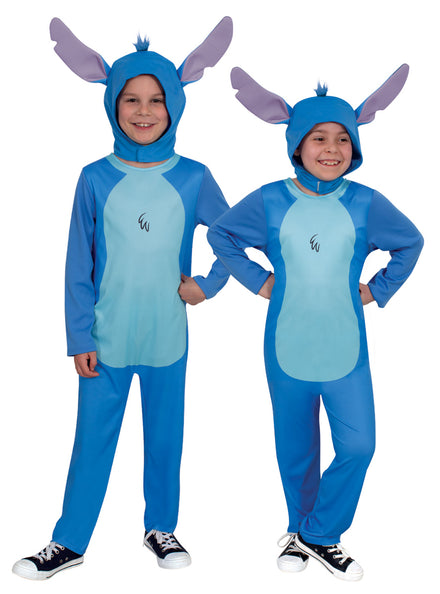 Kids Classic Disney Stitch Movie Blue Costume Onesie - Main Image