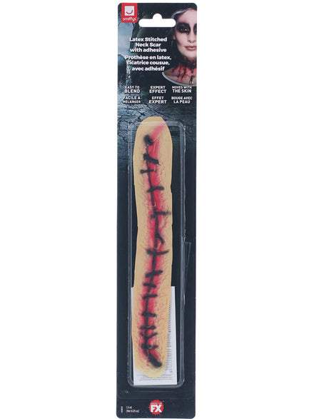 Latex Prosthetic Stitched Neck Special Effects Makeup - Main Image
