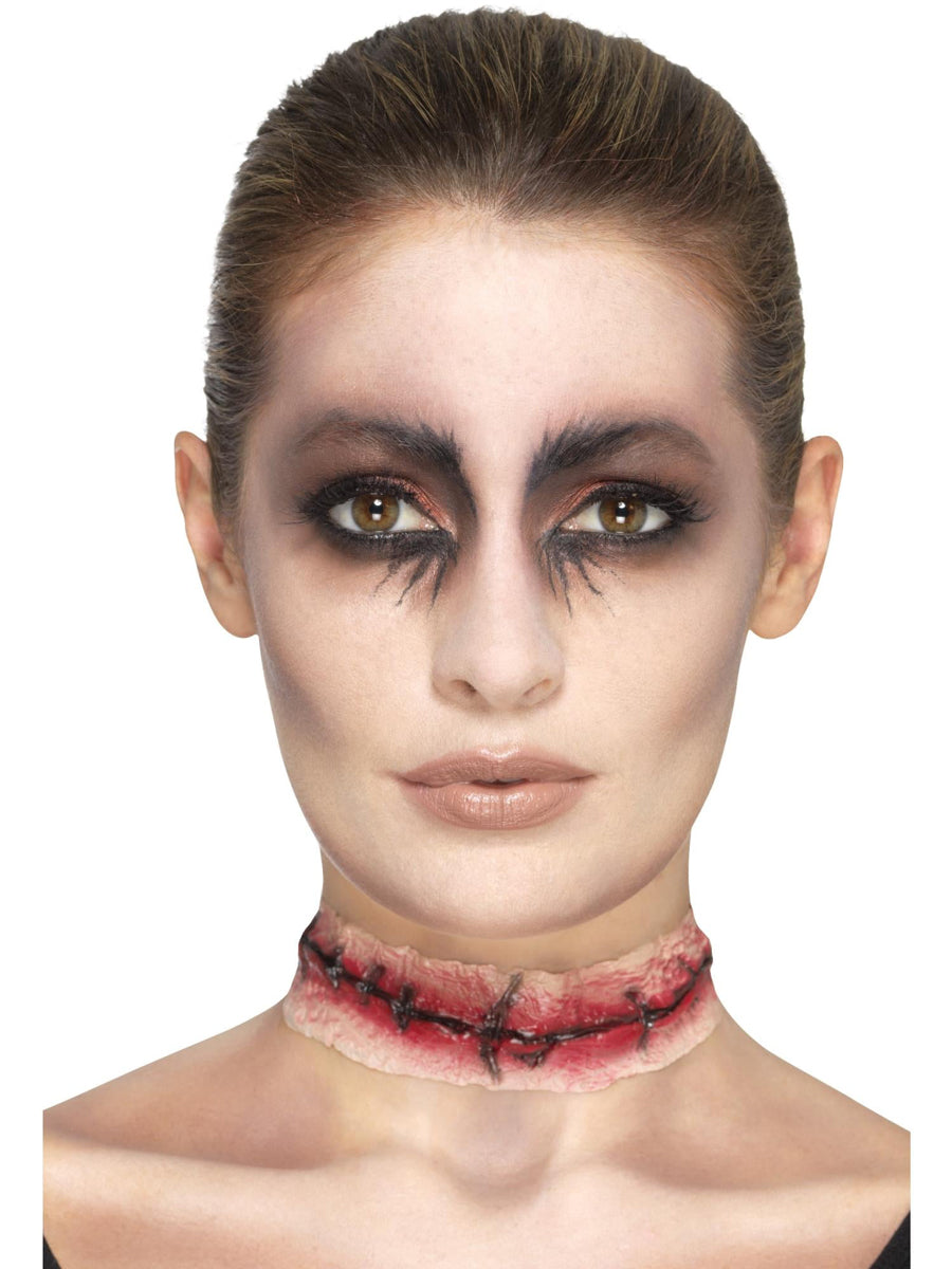 Latex Prosthetic Stitched Neck Special Effects Makeup - Step 2 Image