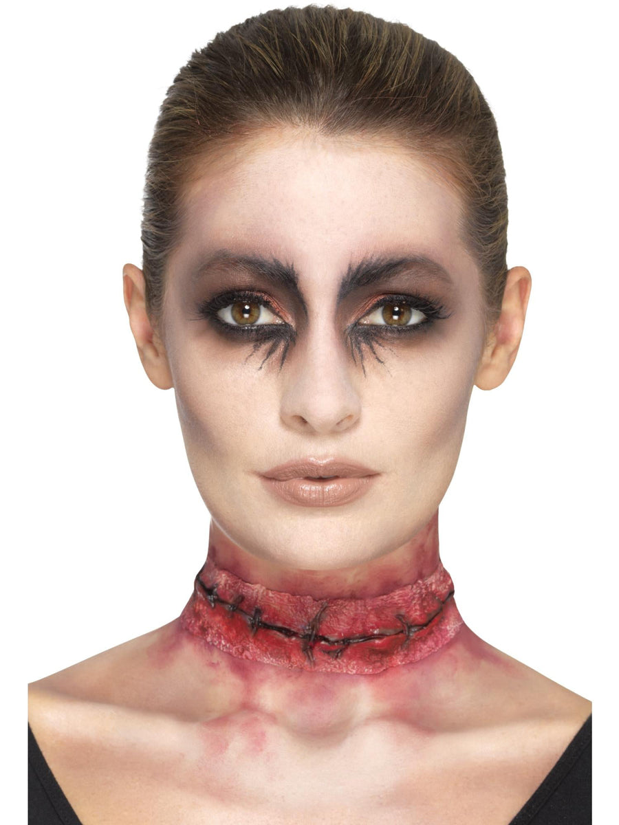 Latex Prosthetic Stitched Neck Special Effects Makeup - Step 3 Image