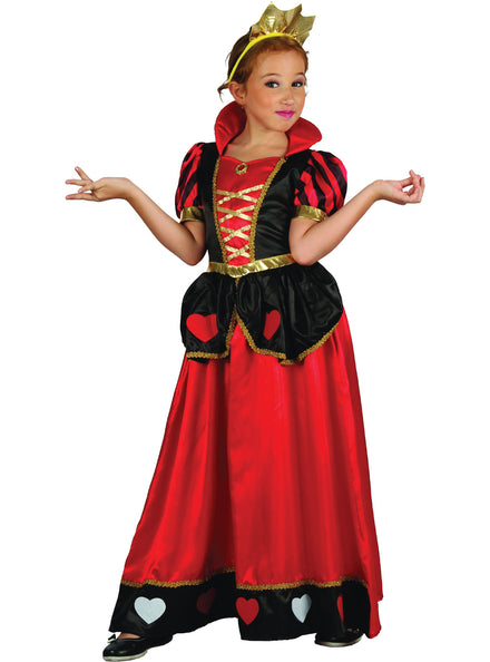 Classic Girls Red Queen of Hearts Storybook Costume - Main Image