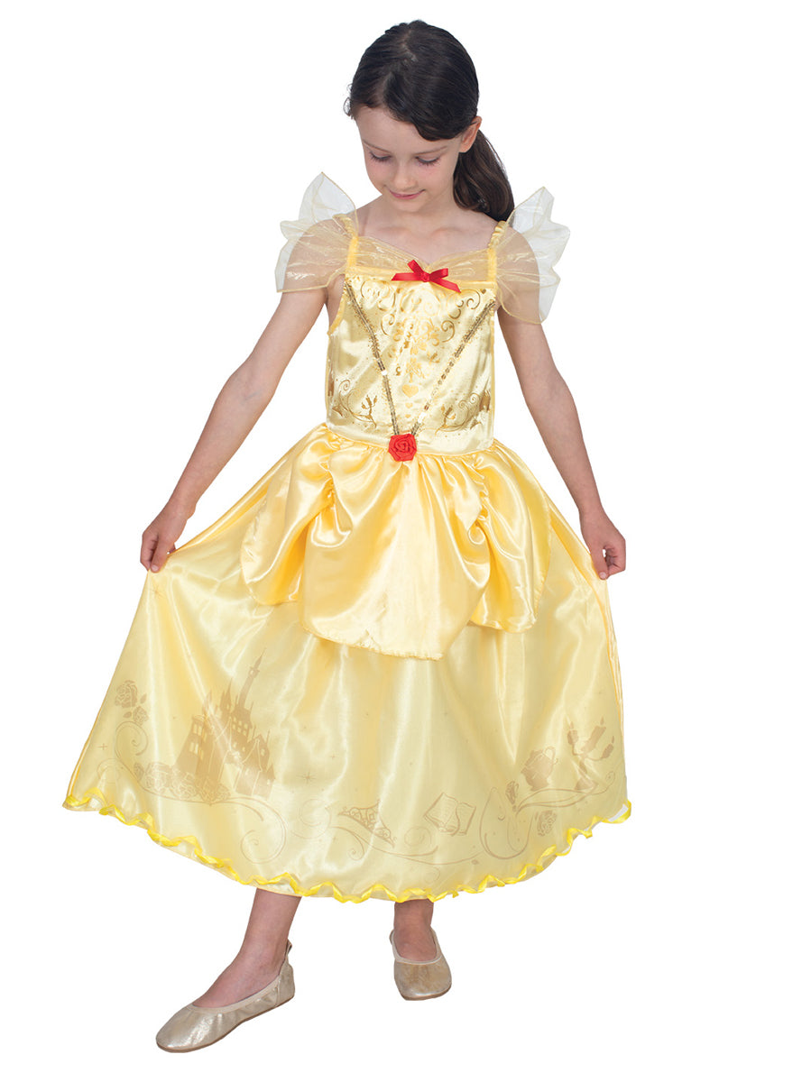 Storyteller Belle Deluxe Girls Disney Princess Costume - Main Image