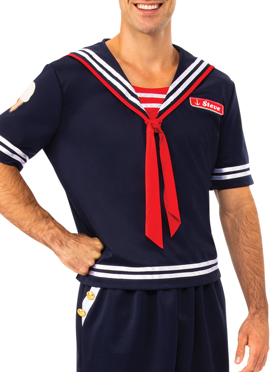 Steve Harrington Mens Stranger Things Season 2 Scoops Ahoy Costume - Close Image