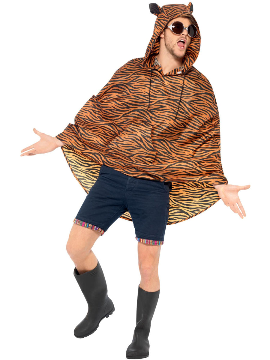 Tiger Poncho Mens Costume - Main Image