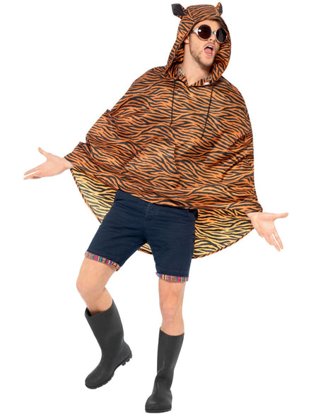 Tiger Poncho Mens Costume - Main Image