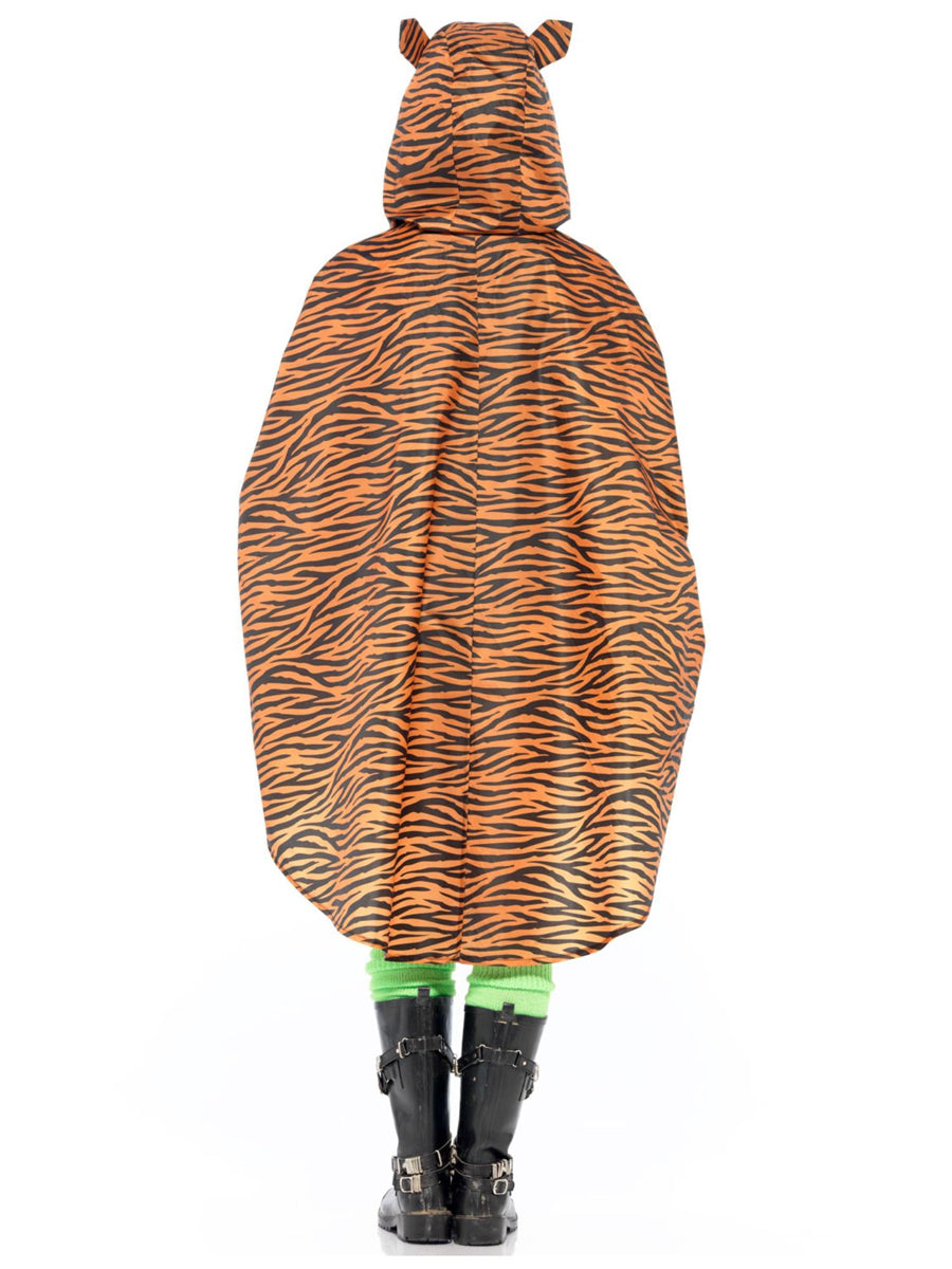 Tiger Poncho Womens Costume - Back Image