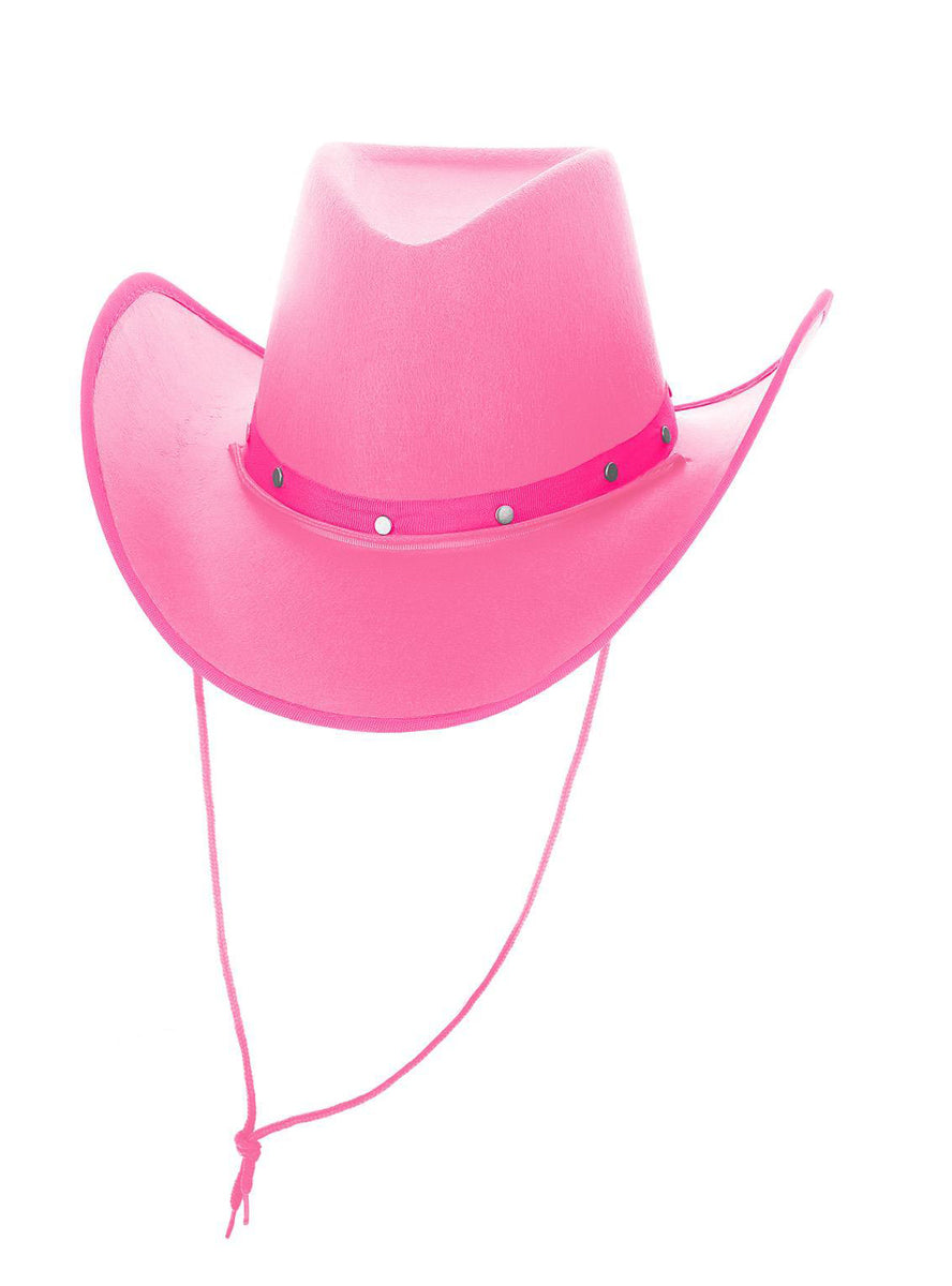 womens pink studded cowboy hat - Main image