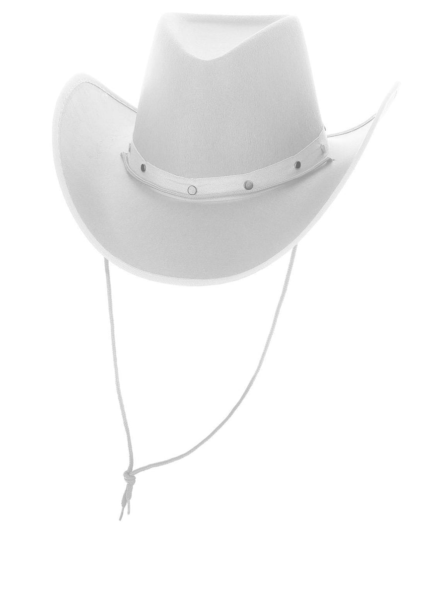 womens white studded cowboy hat - Main image