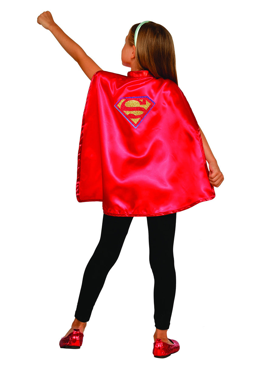 Supergirl Kids Red Superhero Cape and Headband Set - Main Image