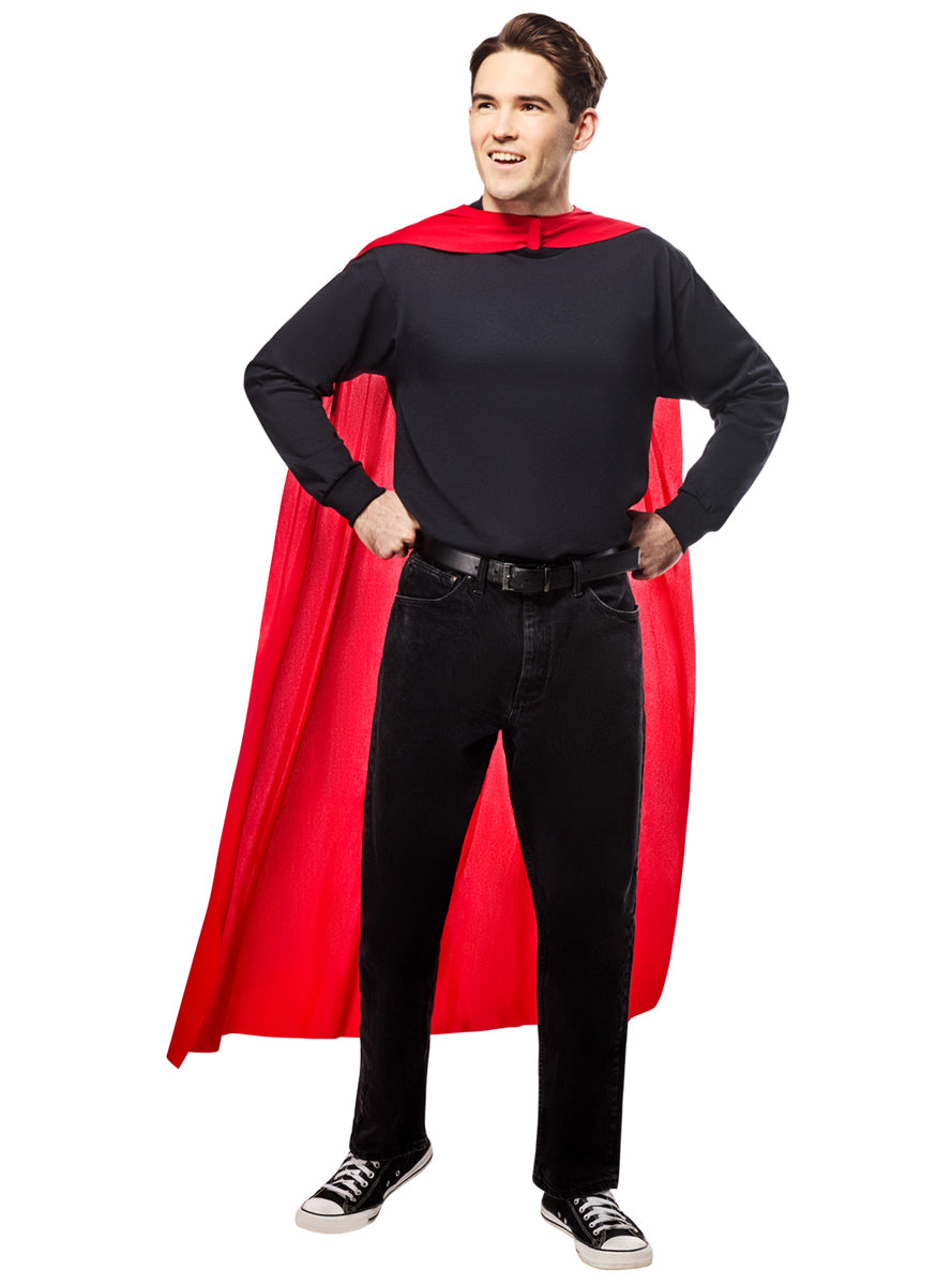 Mens Red Superman 2025 Movie Costume Cape - Front Image