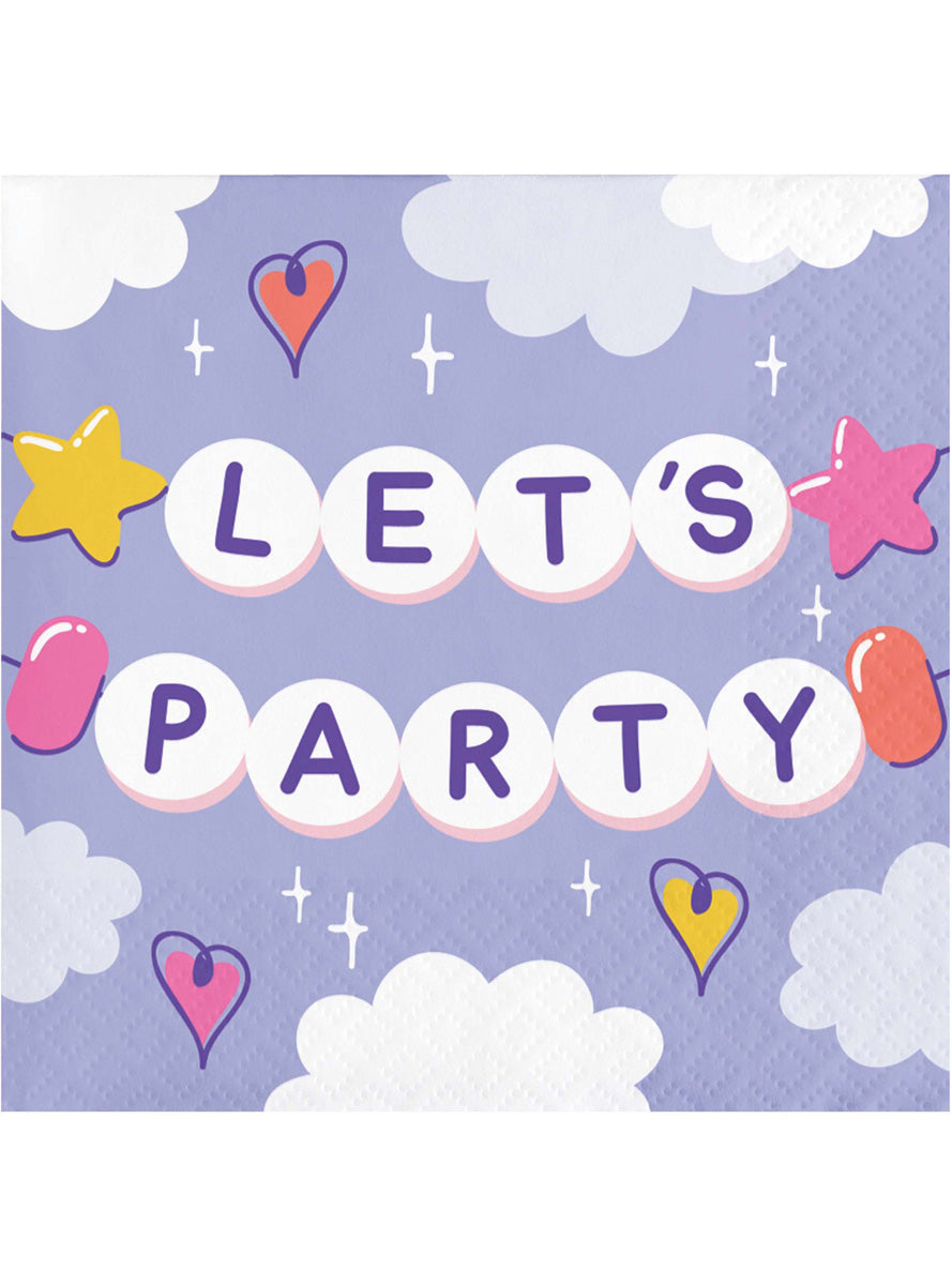Sweet Dreams 16 Pack Let's Party Beverage Napkins - Main Image
