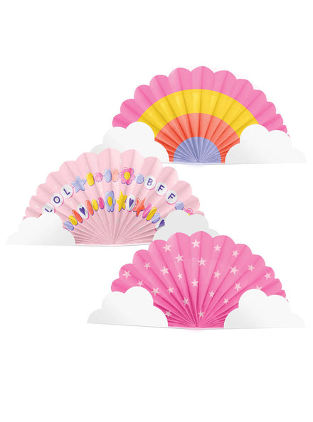 Sweet Dreams 3 Pack 38cm Fan Centerpiece Decorations - Main Image