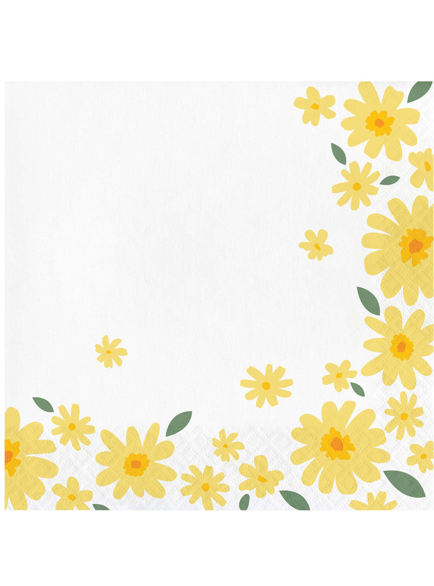 Sweet Daisy 16 Pack Yellow Lunch Napkins – Main Image