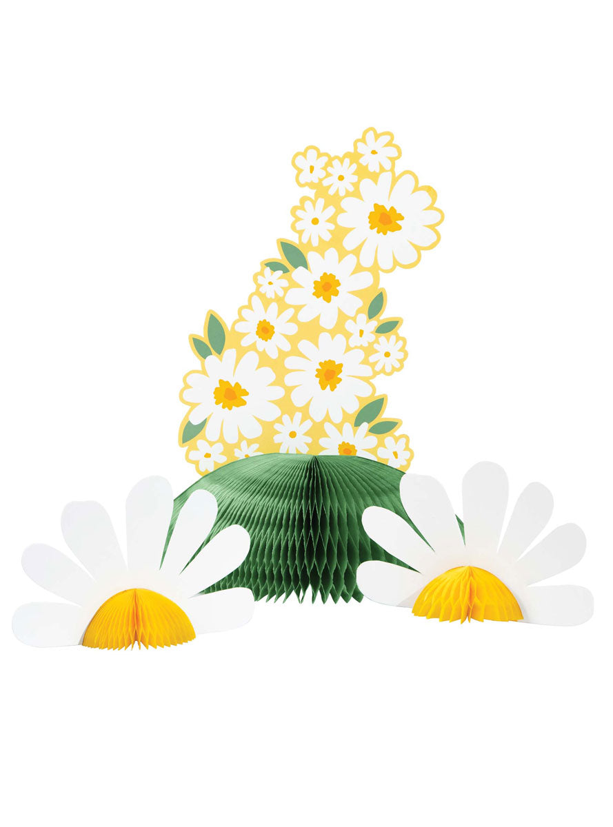 Sweet Daisy Yellow 30cm Honeycomb Centrepiece Decoration – Main Image