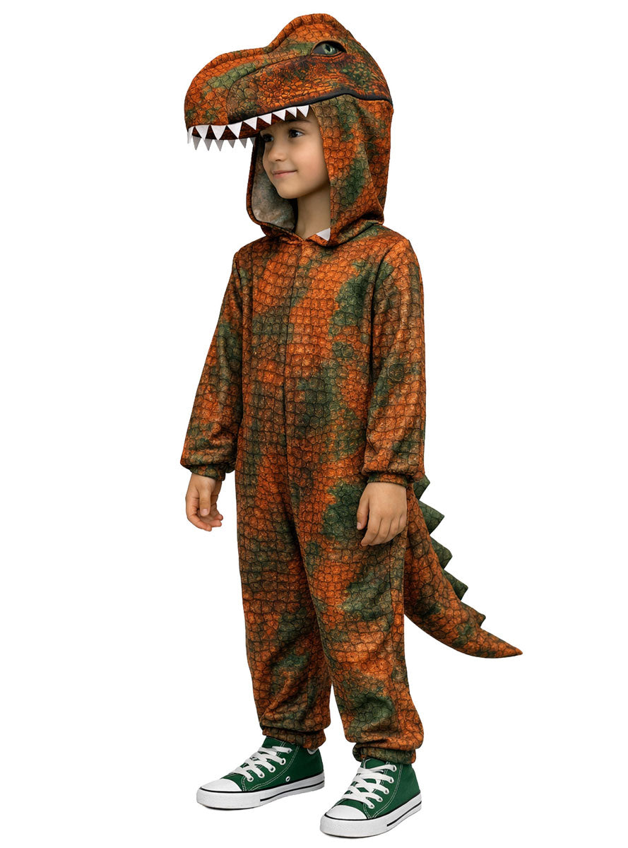 Boys Brown T Rex Dinosaur Costume Onesie