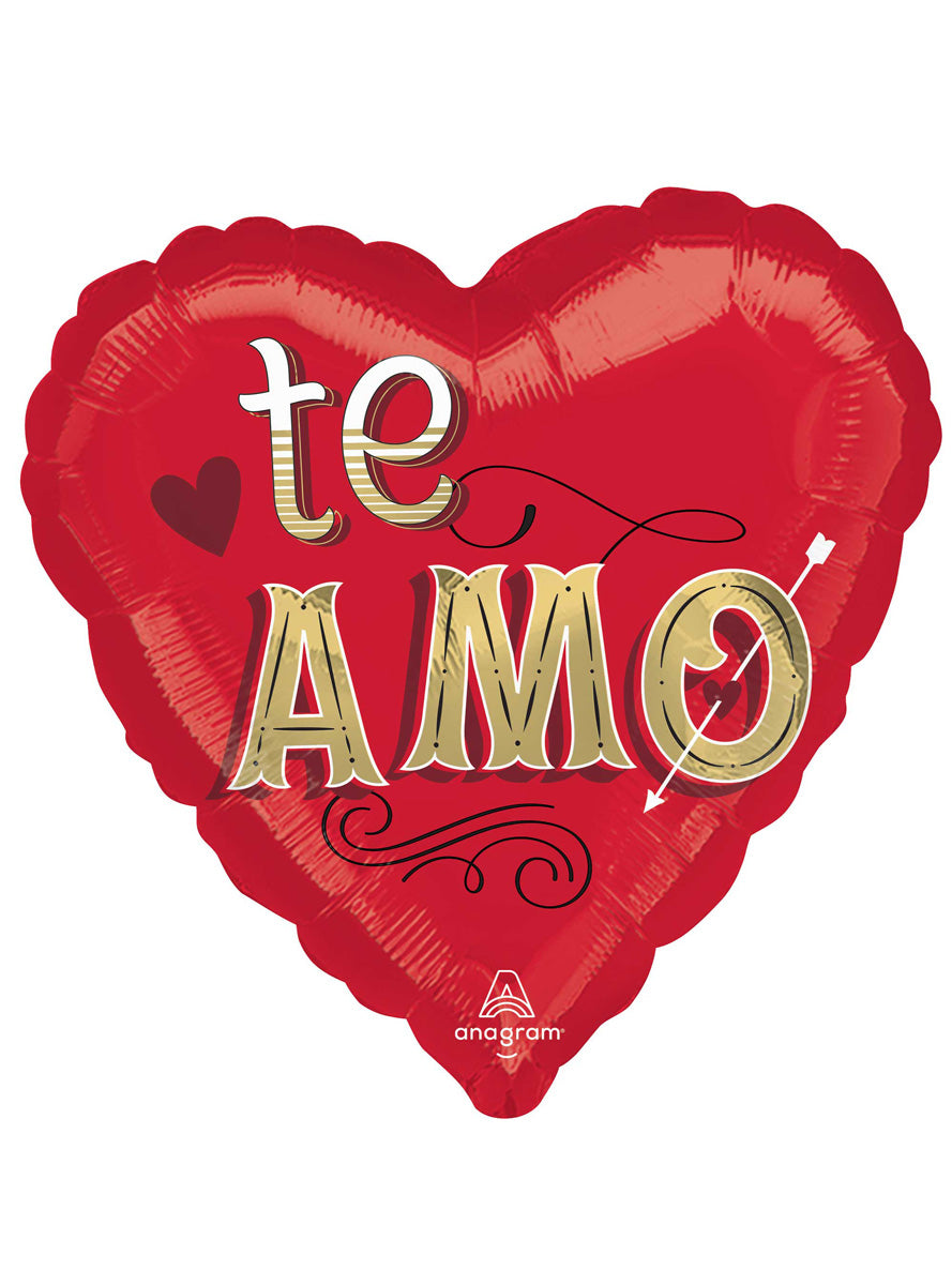 Te Amo Red Heart 71cm Jumbo Shape Foil Balloon - Main Image