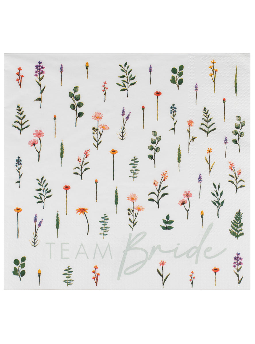 flower paper napkins wedding shower team bride - main image
