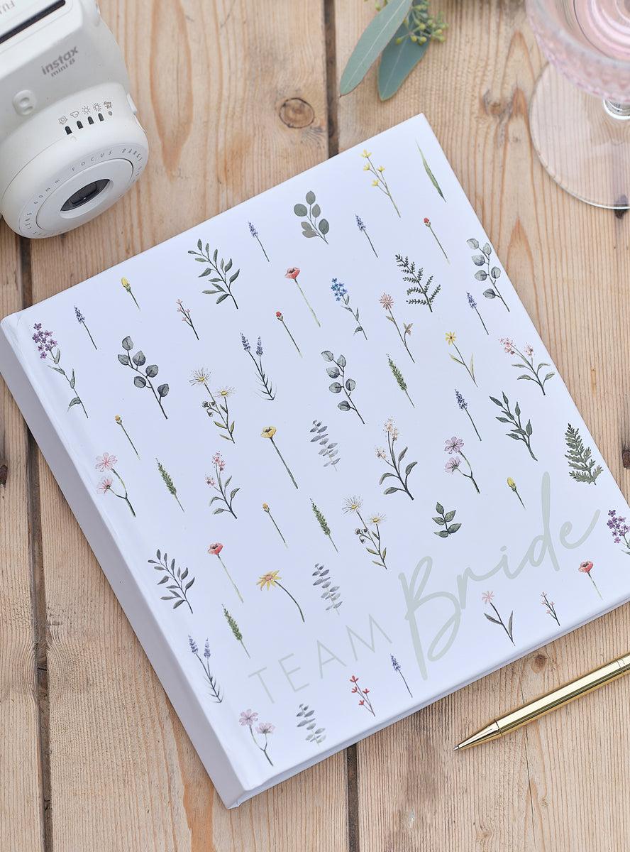 flower wedding shower guest book team bride - lifestyle image