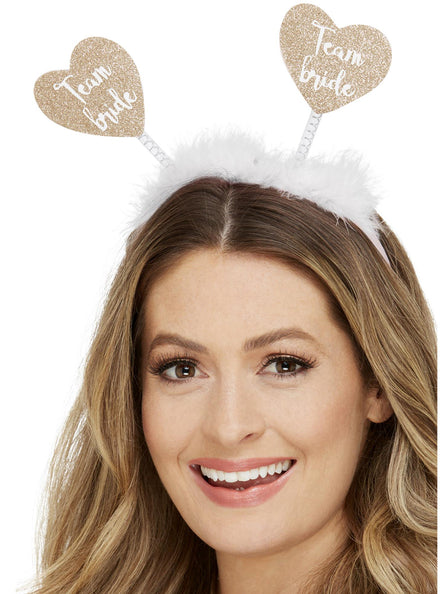 Gold Glitter Team Bride Hens Party Headband - Main Image
