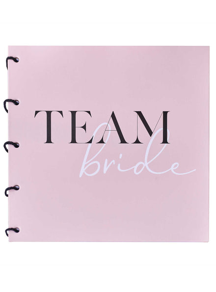 pink team bride wedding shower guest book - main image