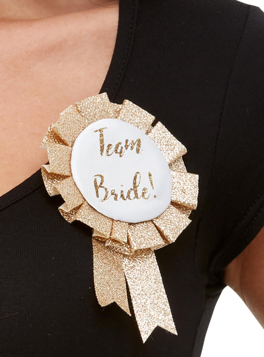 Rose Gold Team Bride Hens Party Badge - Main Image