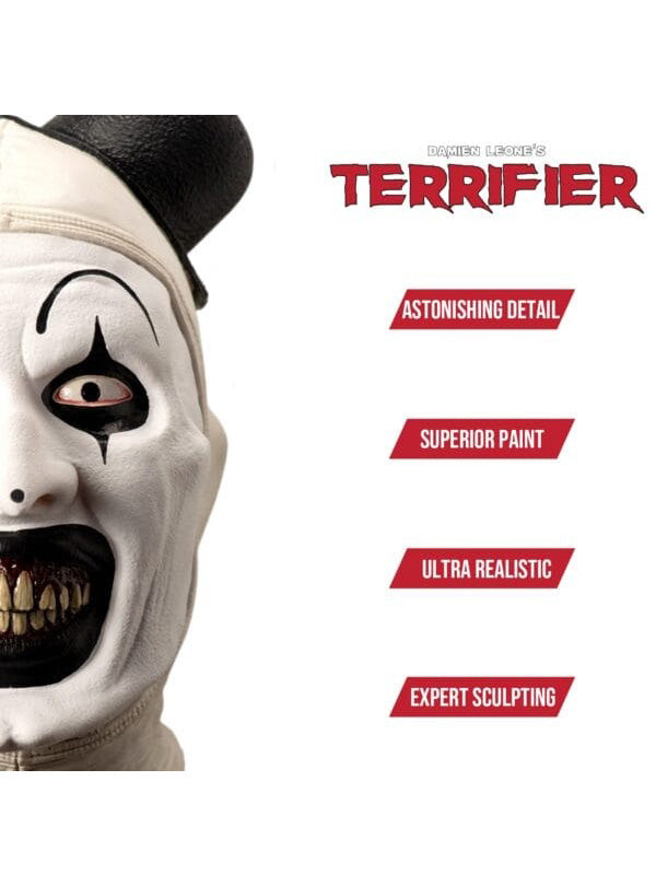 Terrifier 3 Premium Art The Clown Full Face Latex Mask - Details Image