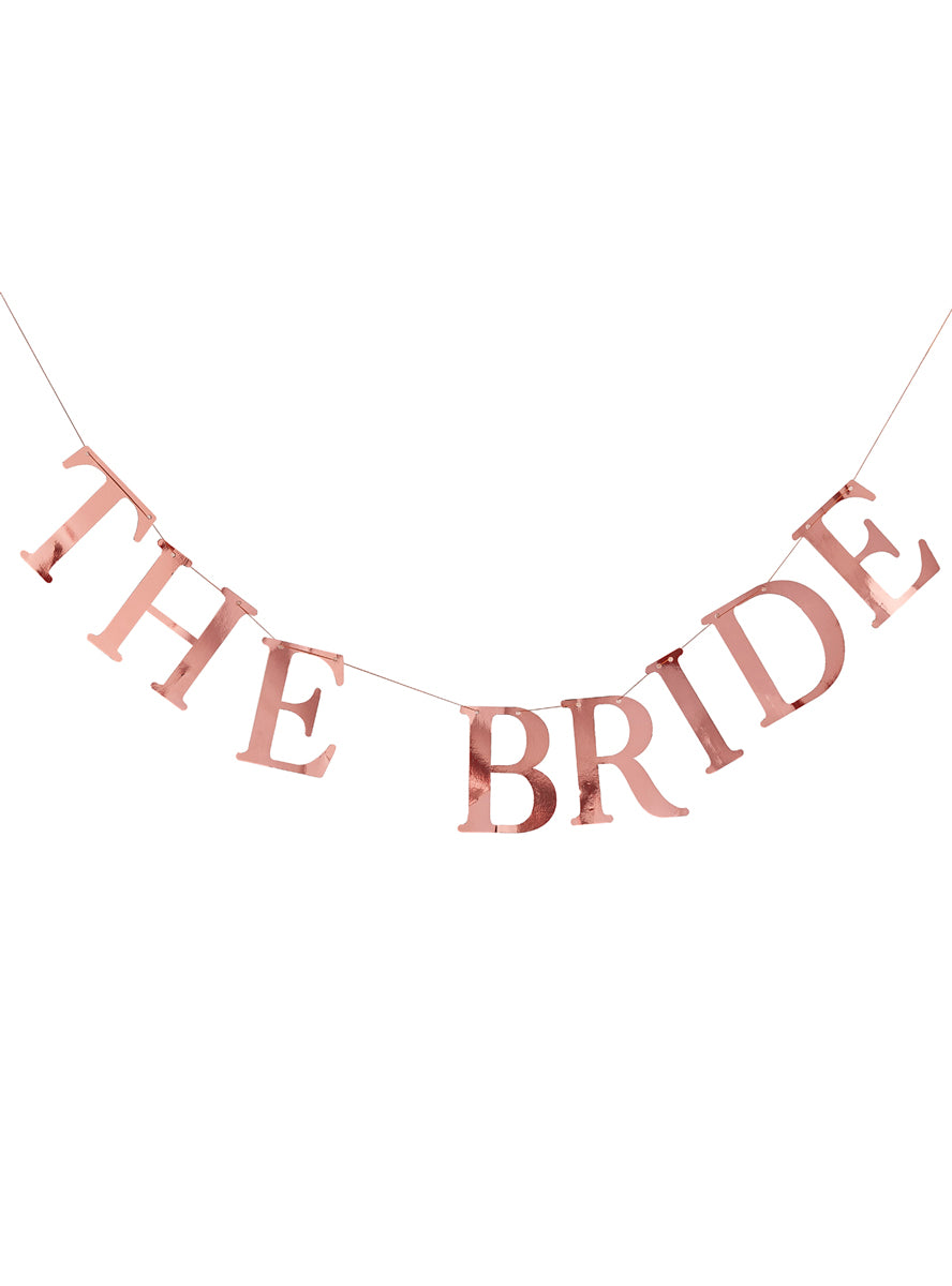 wedding shower rose gold the bride hanging banner - main image