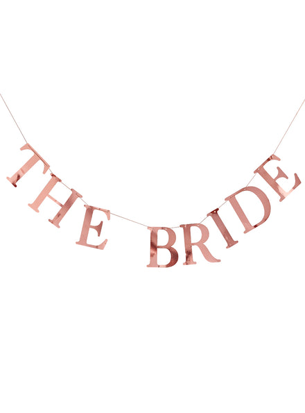 wedding shower rose gold the bride hanging banner - main image