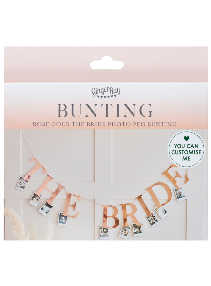 wedding shower rose gold the bride hanging banner - packaging image
