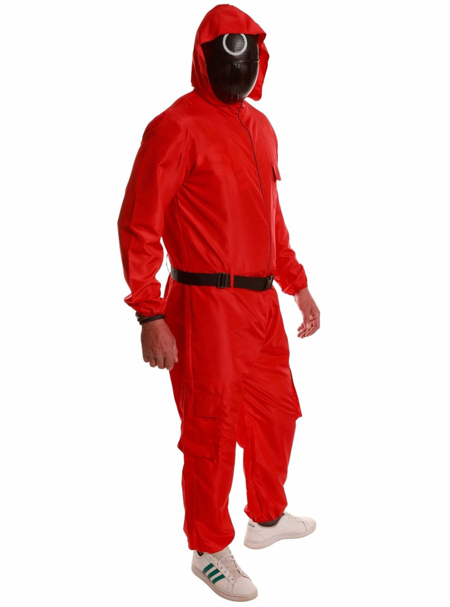 The Game Hooded Red Circle Guard Costume for Men - Alternate Image