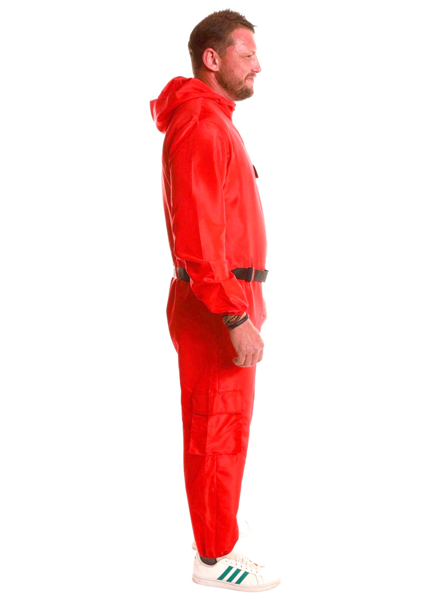 Hooded The Game Guard Mens Jumpsuit Costume - Side Image