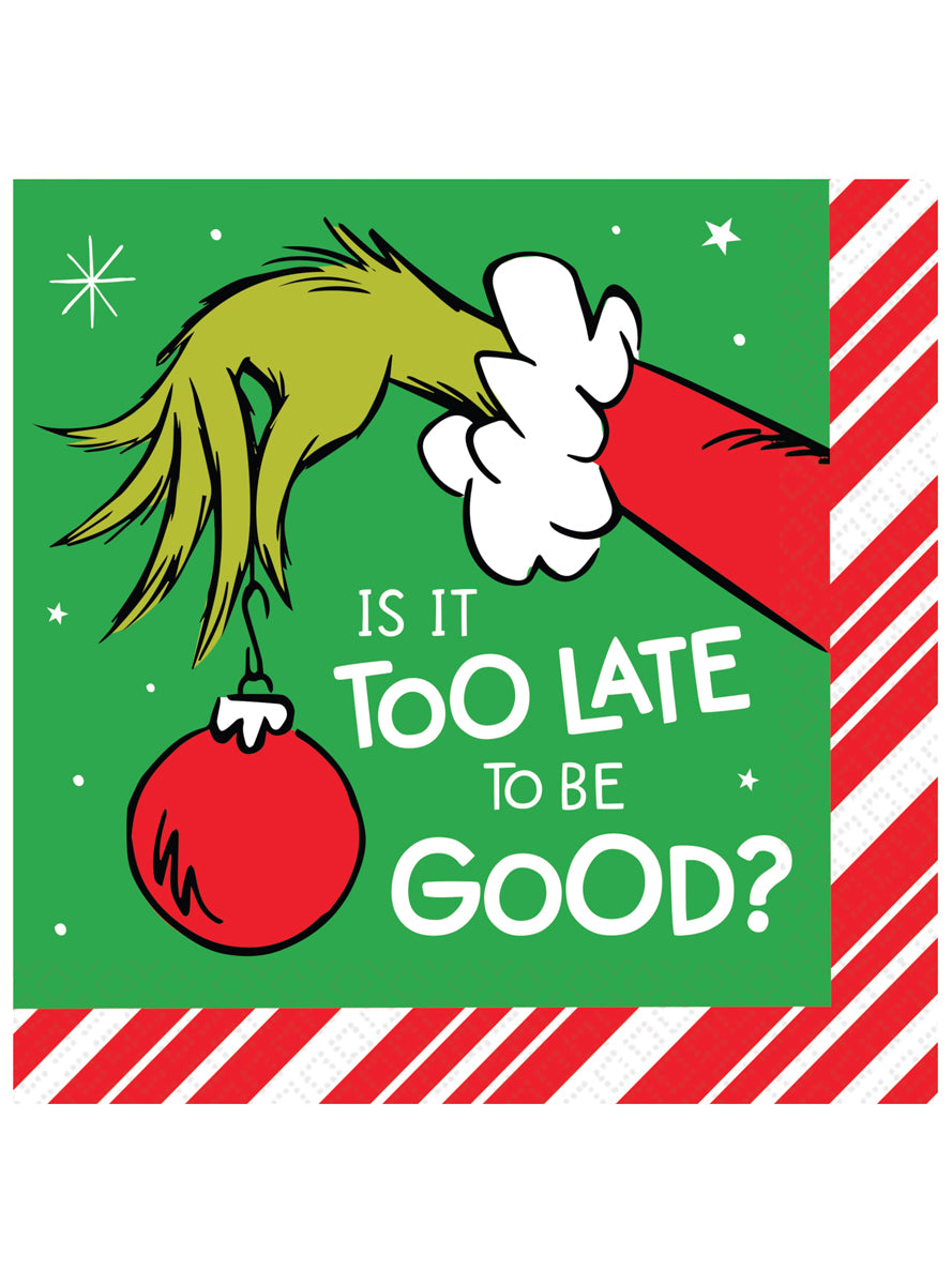 The Grinch Green Christmas Paper Lunch Napkins 16 Pack
