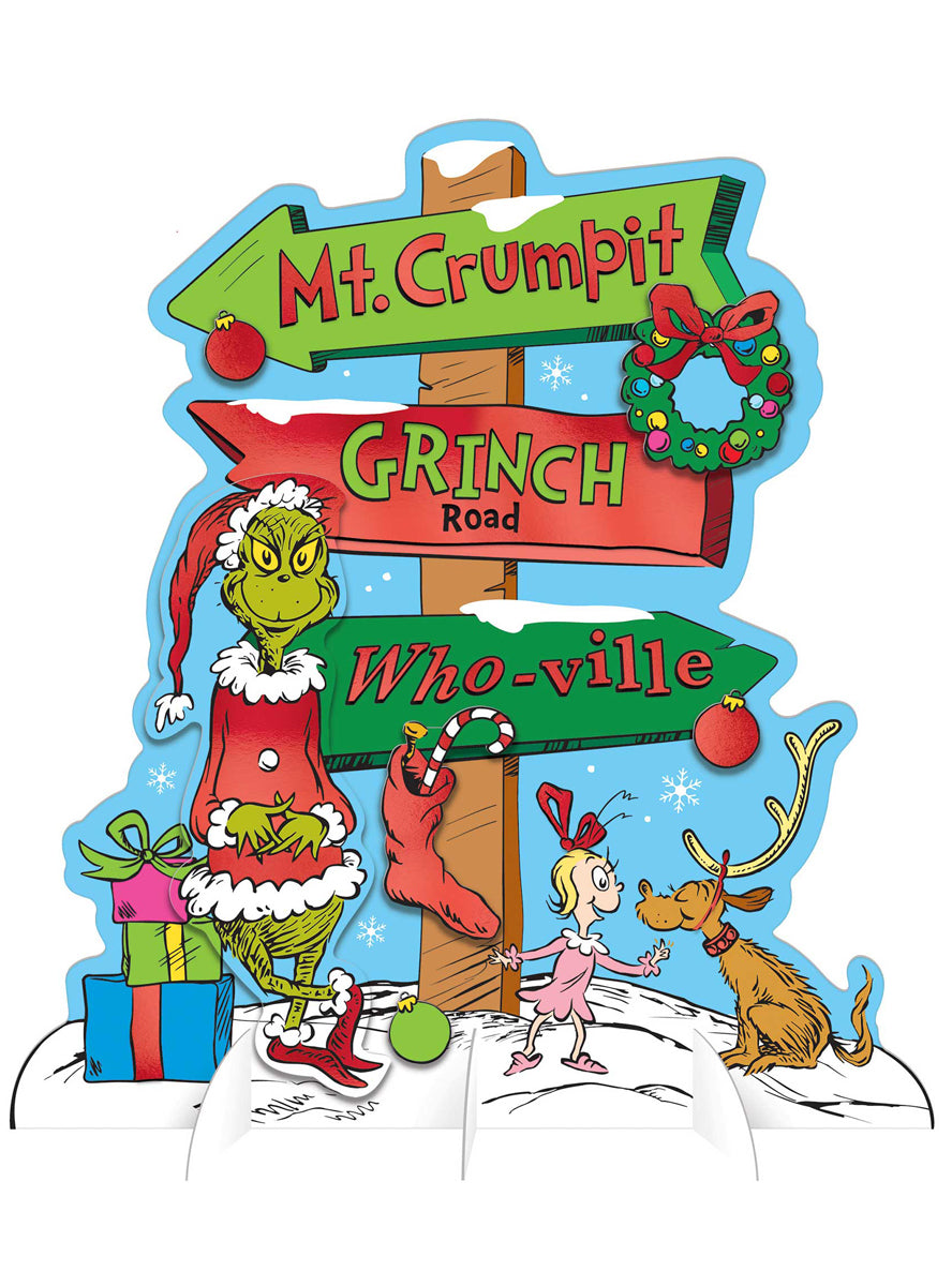 The Grinch Cardboard Directional Sign Table Decoration 34cm