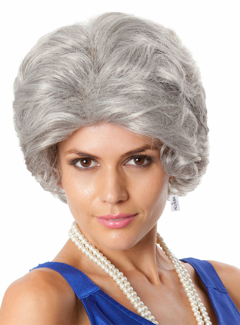 The Queen Womens Grey Old Lady Costume Wig - Main Image