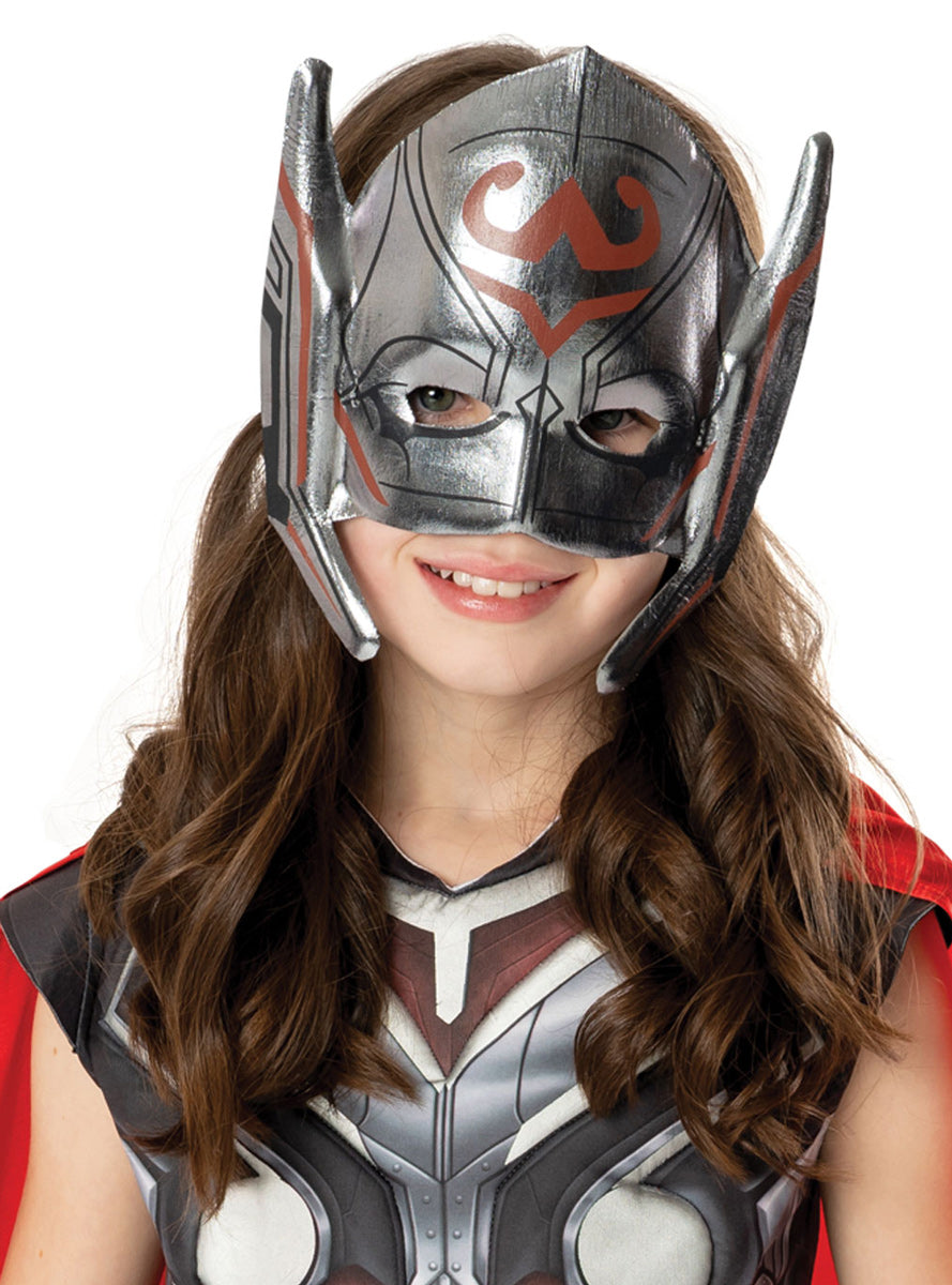 Girls Thor Love And Thunder Silver Half Face Costume Mask - Main Image