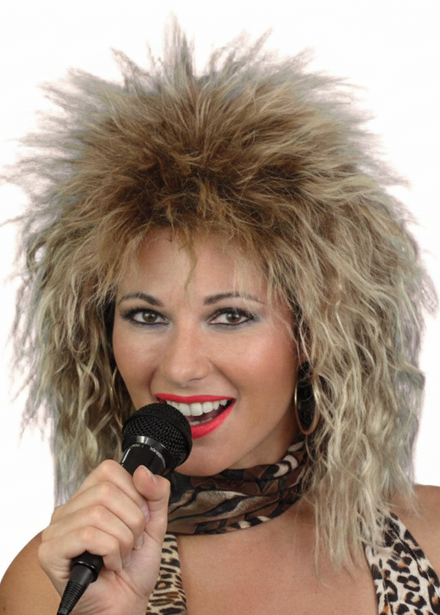 Womens Blonde 1980s Tina Pop Star Costume Wig - Main Image