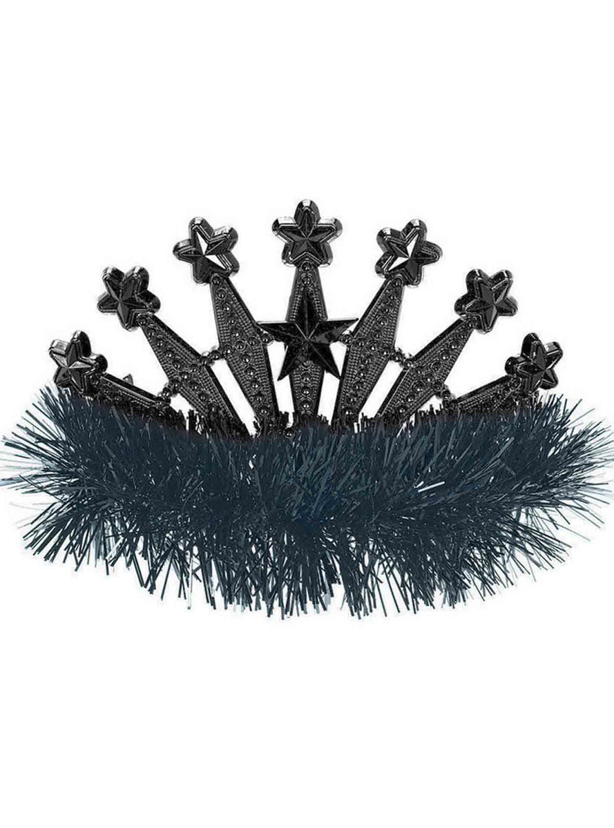 Black Tiara with Black Tinsel