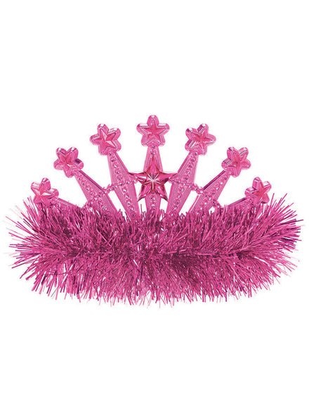 Pink Tiara with Pink Tinsel